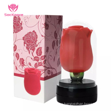 SacKnove 2021 Wholesale Bulks Strong Suction Tongue Licker Nipple Breast Sucking Clitoris Red Quartz Rose Sex Toy Vibrator